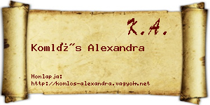 Komlós Alexandra névjegykártya