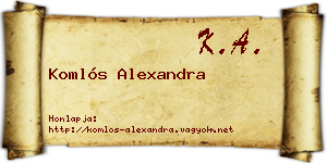 Komlós Alexandra névjegykártya