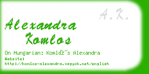 alexandra komlos business card